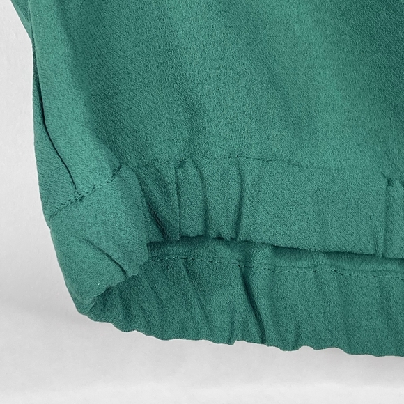 2/$30 ZARA Surplice Choker Crop Top Medium Green Kimono Sleeve Keyhole #7348 - Picture 8 of 15